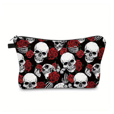 Skull and Rose Cosmetic Bag